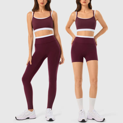 Women 2 Piece Seamless Workout Outfit, Padded Sports Bra + High Waist Yoga Leggings Gym Tracksuit Set