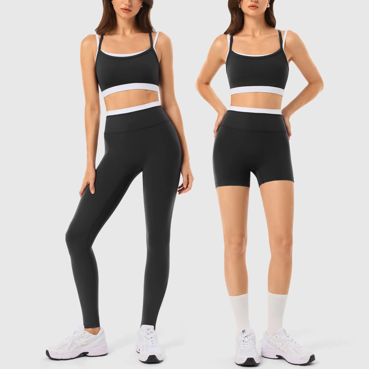 Women 2 Piece Seamless Workout Outfit, Padded Sports Bra + High Waist Yoga Leggings Gym Tracksuit Set