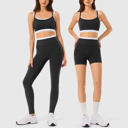 Women 2 Piece Seamless Workout Outfit, Padded Sports Bra + High Waist Yoga Leggings Gym Tracksuit Set