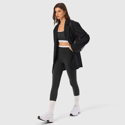 Women 2 Piece Seamless Workout Outfit, Padded Sports Bra + High Waist Yoga Leggings Gym Tracksuit Set