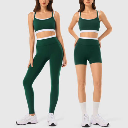 Women 2 Piece Seamless Workout Outfit, Padded Sports Bra + High Waist Yoga Leggings Gym Tracksuit Set